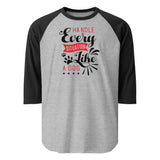 Handle Every Situation Like A Dog 3/4 Sleeve Raglan Shirt . Heather Grey Black