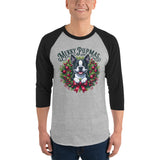 Merry Pupmas 3/4 Sleeve Raglan Shirt .