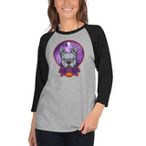 Boston Terrier Halloween 3/4 Sleeve Raglan Shirt .