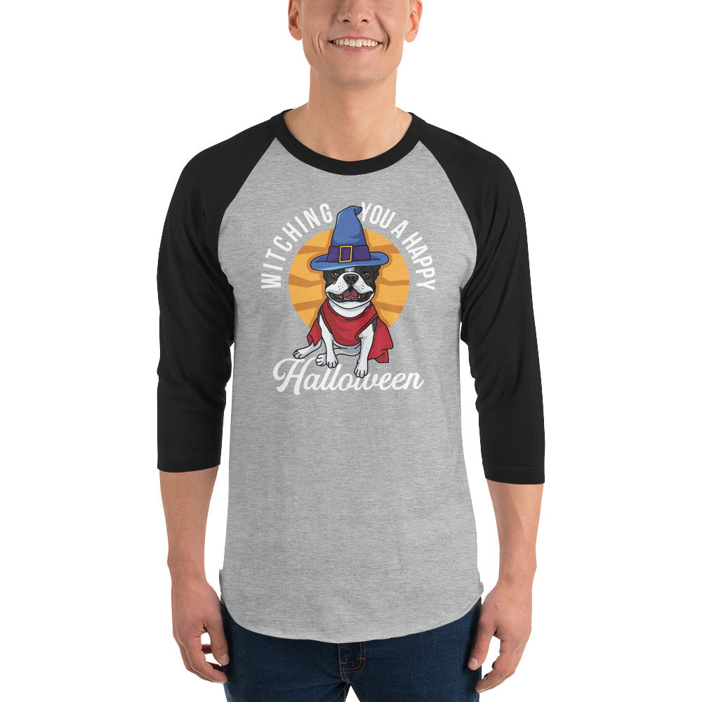 Witching You A Happy Halloween 3/4 Sleeve Raglan Shirt .