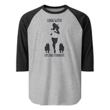 I Run With Boston Terriers 3/4 Sleeve Raglan Shirt . Heather Grey Black