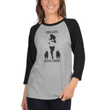 I Run With Boston Terriers 3/4 Sleeve Raglan Shirt .