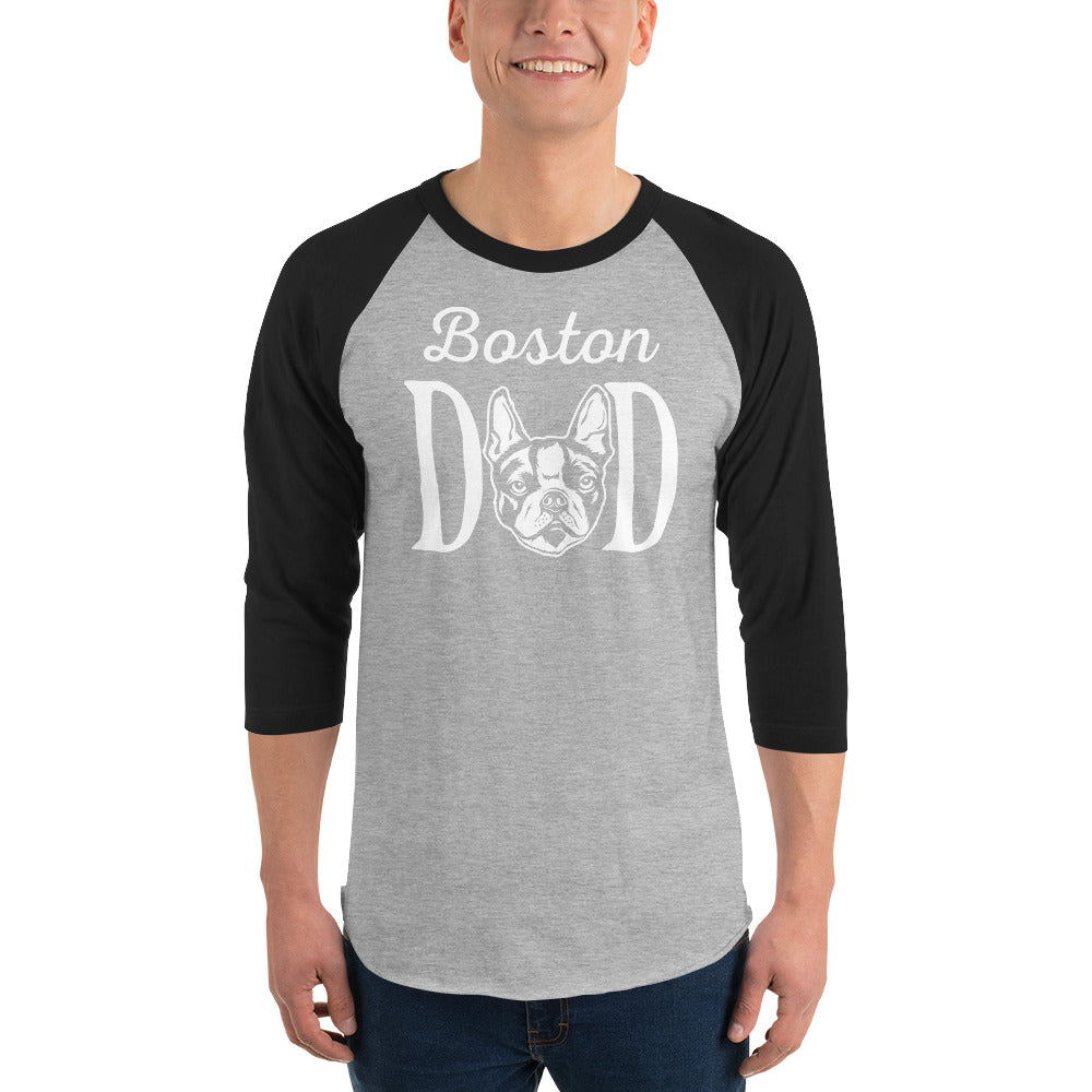 Boston Dad 3/4 Sleeve Raglan Shirt .