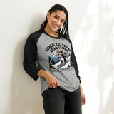 Shred Til You're Dead (Tired) Boston Terrier Snow Club 3/4 Sleeve Raglan Shirt .