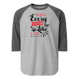 Handle Every Situation Like A Dog 3/4 Sleeve Raglan Shirt . Heather Grey Heather Charcoal