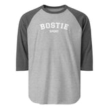 Bostie Sport 3/4 Sleeve Raglan Shirt . Heather Grey Heather Charcoal
