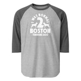 I Was Normal 2 Boston Terriers Ago 3/4 Sleeve Raglan Shirt . Heather Grey Heather Charcoal