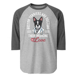 Boston Terriers Are Doctors Their Medicine Is Love 3/4 Sleeve Raglan Shirt . Heather Grey Heather Charcoal