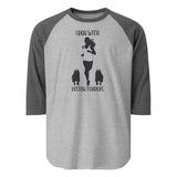 I Run With Boston Terriers 3/4 Sleeve Raglan Shirt . Heather Grey Heather Charcoal