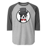 The Gentleman Boston Terrier Dog 3/4 Sleeve Raglan Shirt . Heather Grey Heather Charcoal