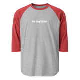 The Dog Father 3/4 Sleeve Raglan Shirt . Heather Grey Heather Red