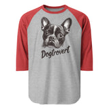 Dogtrovert 3/4 Sleeve Raglan Shirt . Heather Grey Heather Red