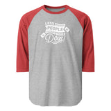 Less People More Dogs 3/4 Sleeve Raglan Shirt . Heather Grey Heather Red