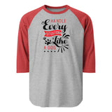 Handle Every Situation Like A Dog 3/4 Sleeve Raglan Shirt . Heather Grey Heather Red