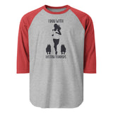 I Run With Boston Terriers 3/4 Sleeve Raglan Shirt . Heather Grey Heather Red