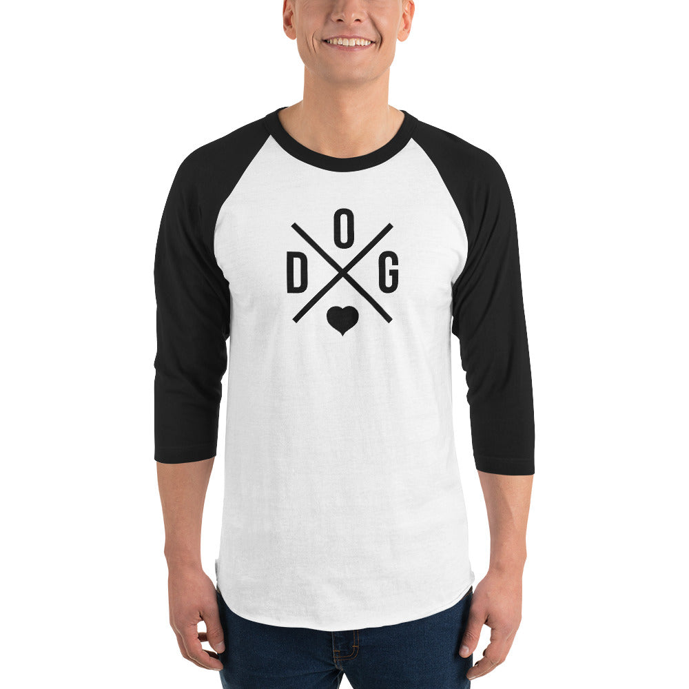 Dog Love 3/4 Sleeve Raglan Shirt .