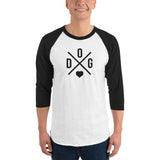 Dog Love 3/4 Sleeve Raglan Shirt .