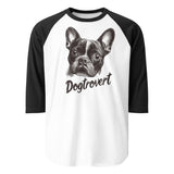 Dogtrovert 3/4 Sleeve Raglan Shirt . White Black