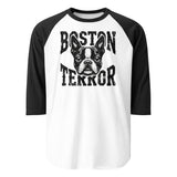 Boston Terror 3/4 Sleeve Raglan Shirt . White Black