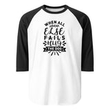 When All Else Fails Hug The Dog 3/4 Sleeve Raglan Shirt . White Black