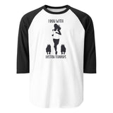 I Run With Boston Terriers 3/4 Sleeve Raglan Shirt . White Black