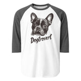 Dogtrovert 3/4 Sleeve Raglan Shirt . White Heather Charcoal