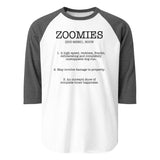 Zoomies Definition 3/4 Sleeve Raglan Shirt . White Heather Charcoal
