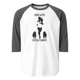 I Run With Boston Terriers 3/4 Sleeve Raglan Shirt . White Heather Charcoal