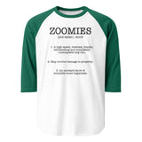 Zoomies Definition 3/4 Sleeve Raglan Shirt . White Kelly