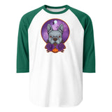 Boston Terrier Halloween 3/4 Sleeve Raglan Shirt . White Kelly