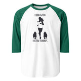 I Run With Boston Terriers 3/4 Sleeve Raglan Shirt . White Kelly
