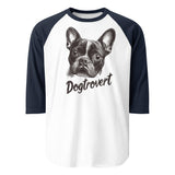 Dogtrovert 3/4 Sleeve Raglan Shirt . White Navy