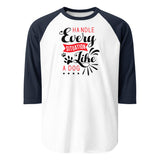 Handle Every Situation Like A Dog 3/4 Sleeve Raglan Shirt . White Navy
