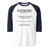 Zoomies Definition 3/4 Sleeve Raglan Shirt . White Navy