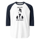 I Run With Boston Terriers 3/4 Sleeve Raglan Shirt . White Navy