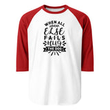 When All Else Fails Hug The Dog 3/4 Sleeve Raglan Shirt . White Red