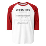 Zoomies Definition 3/4 Sleeve Raglan Shirt . White Red