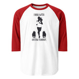 I Run With Boston Terriers 3/4 Sleeve Raglan Shirt . White Red