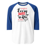 Handle Every Situation Like A Dog 3/4 Sleeve Raglan Shirt . White Royal