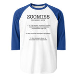Zoomies Definition 3/4 Sleeve Raglan Shirt . White Royal