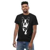 Boston Terrier Stencil Graphic – Minimalist Dog Lover Unisex Classic Tee .