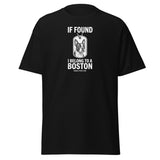 If Found I Belong To A Boston (Handle With Love) Unisex Classic Tee . Black