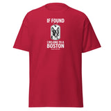 If Found I Belong To A Boston (Handle With Love) Unisex Classic Tee . Cardinal