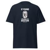 If Found I Belong To A Boston (Handle With Love) Unisex Classic Tee . Navy