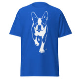 Boston Terrier Stencil Graphic – Minimalist Dog Lover Unisex Classic Tee . Royal