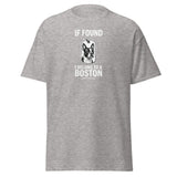 If Found I Belong To A Boston (Handle With Love) Unisex Classic Tee . Sport Grey