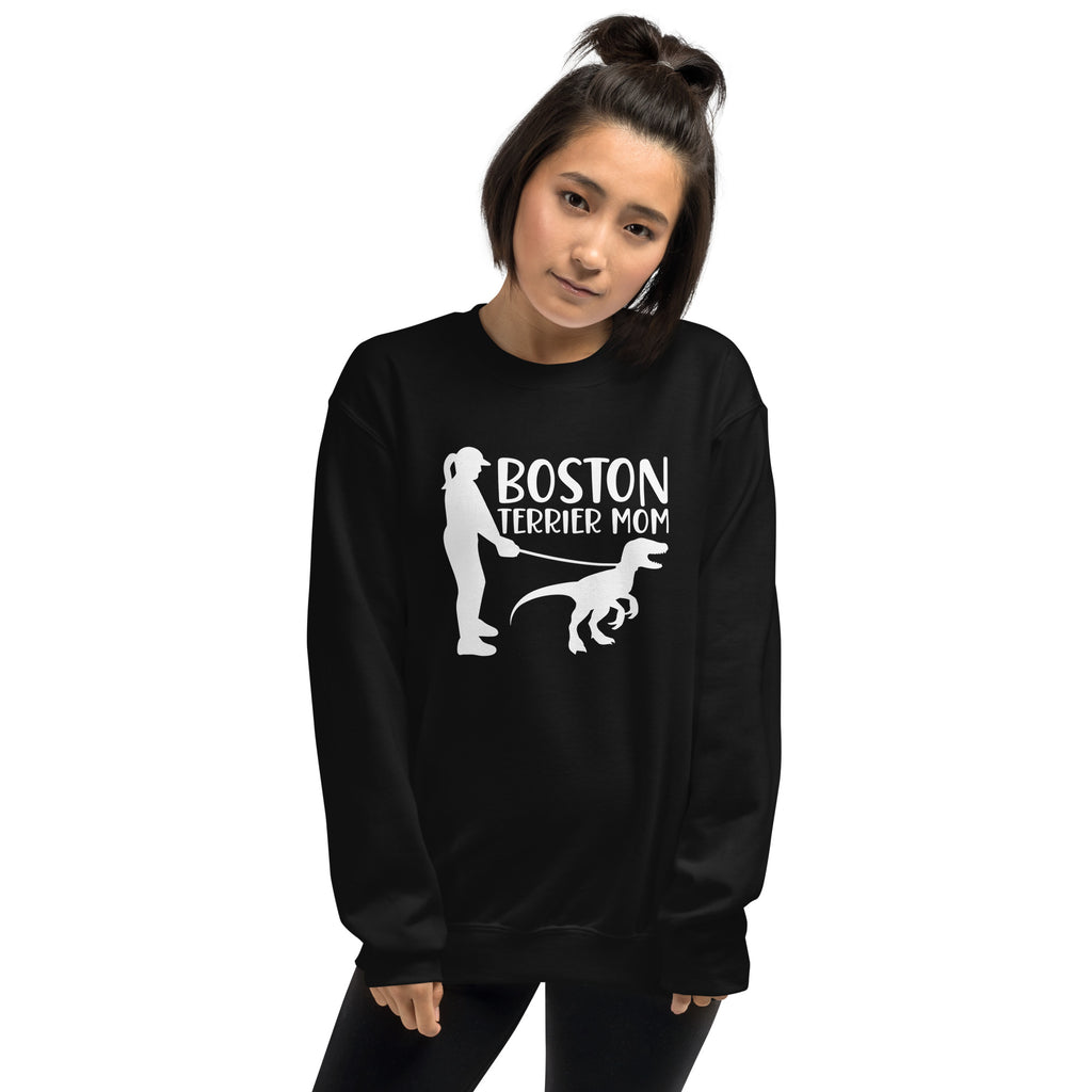 Boston Terrier Mom Dinosaur Sweatshirt