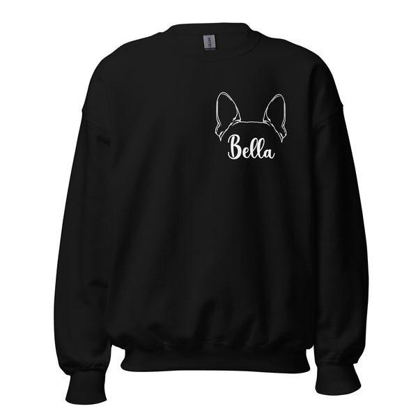 Ears With Boston Terrier Name - Custom Unisex Sweatshirt