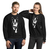 Boston Terrier Stencil Graphic – Minimalist Dog Lover Unisex Sweatshirt .