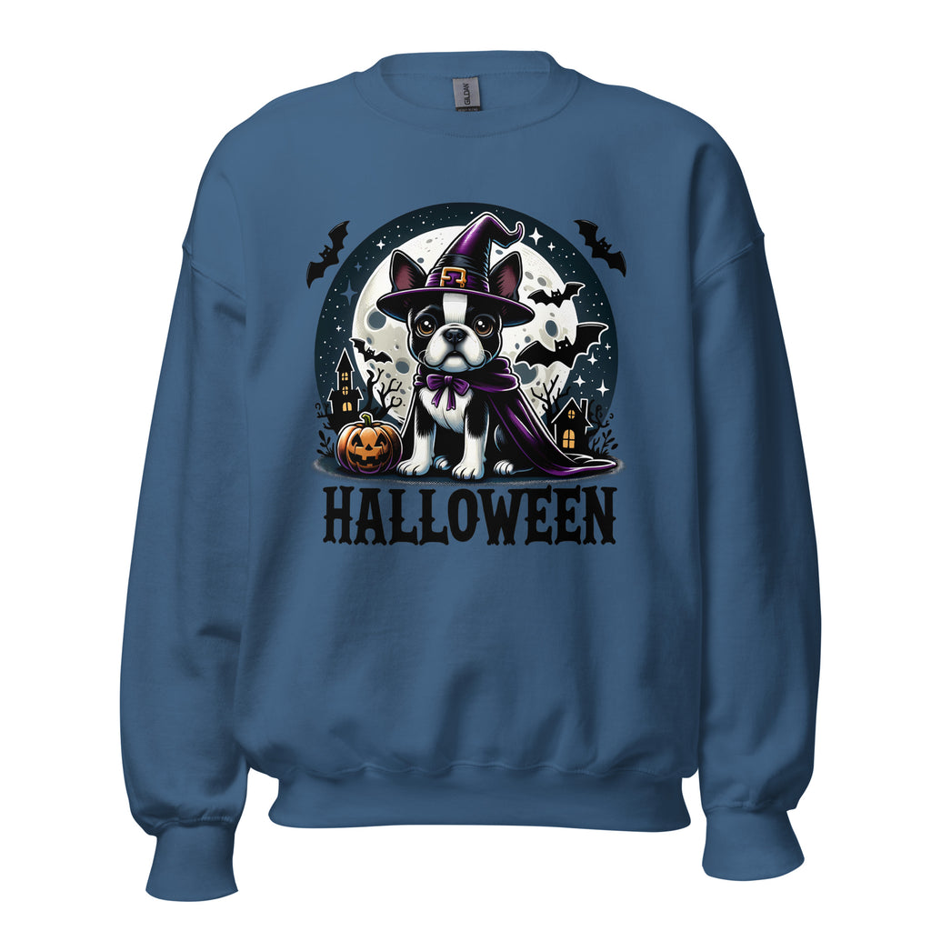 Halloween Witch Boston Terrier Unisex Sweatshirt